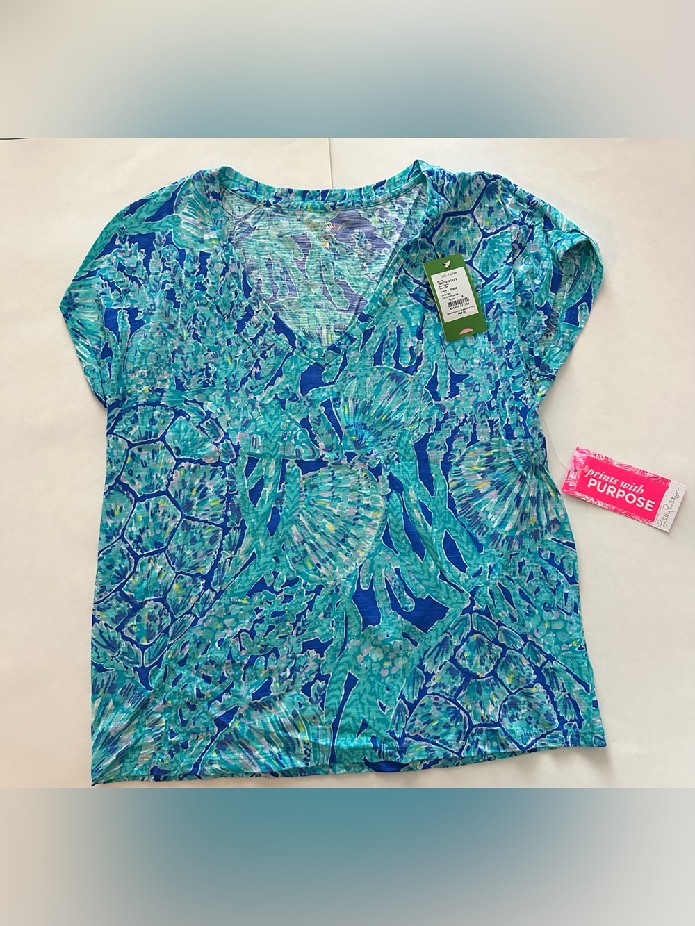 Lilly Pulitzer Capri Teal, Pop Up Tortuga Time Daley Tee
